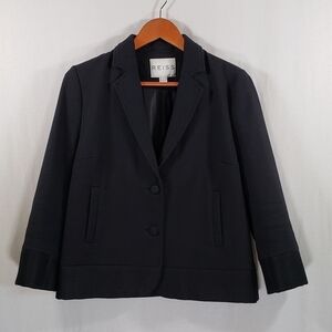 Reiss Dennie Black Contrast Panel Blazer size M
